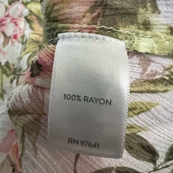 J.Jill Ruffle Floral Button Front Blouse Size S - Picture 6 of 10